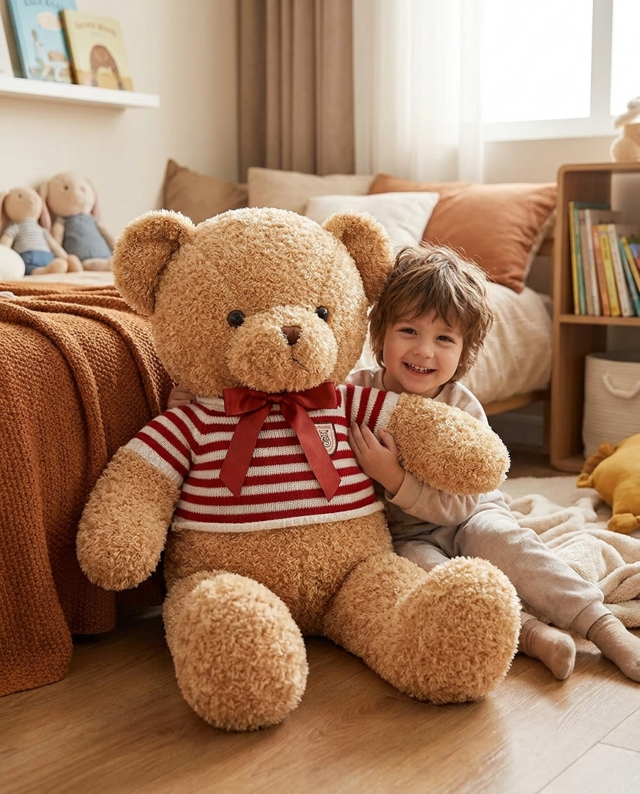 Grand Ours En Peluche Doux – Compagnon Indémodable Pour Enfant, Doudou Géant à Offrir